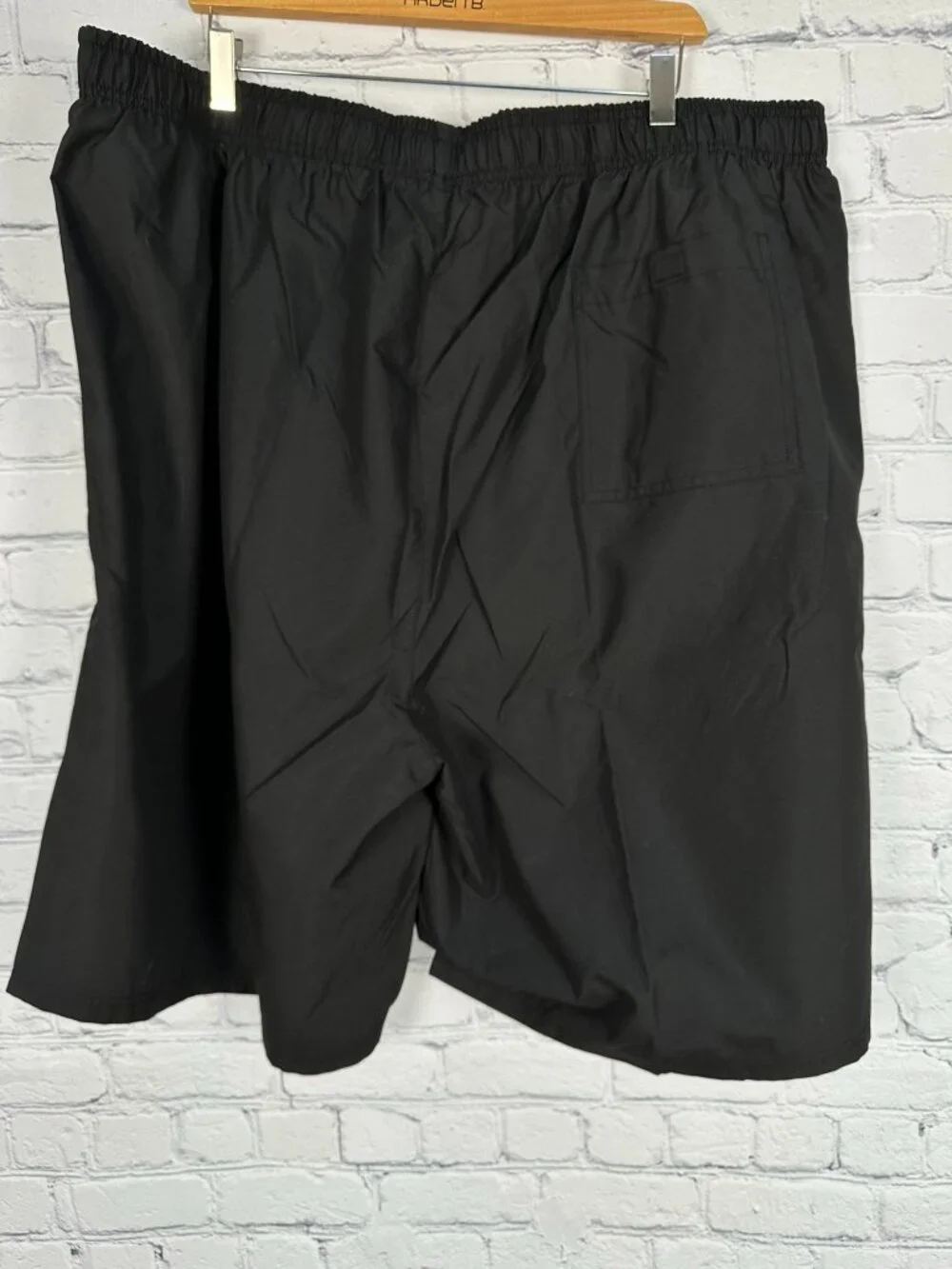 Champion Men's Big & Tall Mesh Lined Script Logo Swim Trunks, Size 3XL, Black